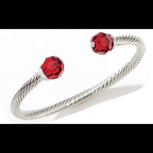 - Touchstone Crystal by Swarovski cable style bracelet With A Twist in Scarlett